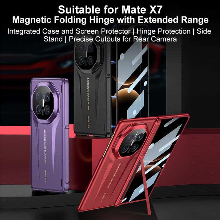 For Huawei Mate X7 GKK Magnetic Hinge Fold Holder HD Film Integrated Phone Case