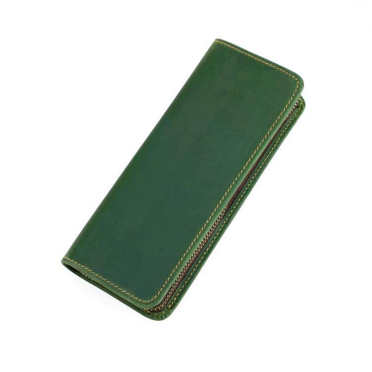Vintage Genuine Leather Square Zipper Pen Pouch Pencil Case