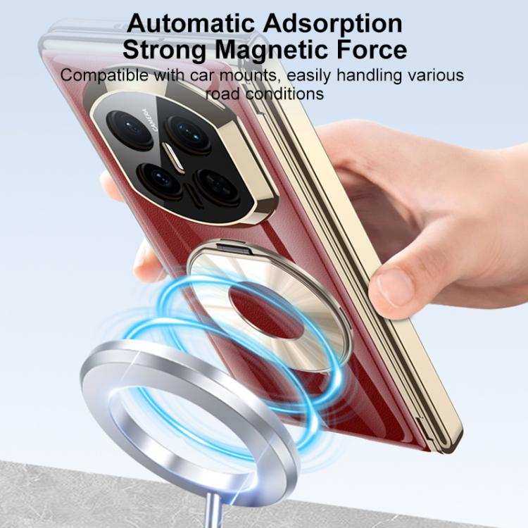 For Huawei Mate X7 GKK Fold Hinge Phantom Laser Magnetic Holder HD Film Integrated Phone Case