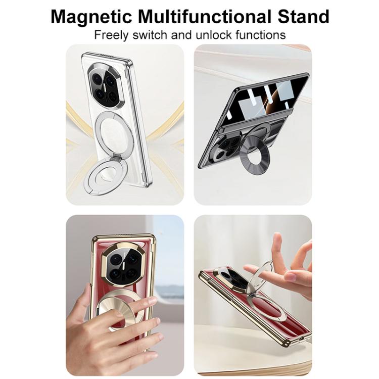 For Huawei Mate X7 GKK Fold Hinge Phantom Laser Magnetic Holder HD Film Integrated Phone Case