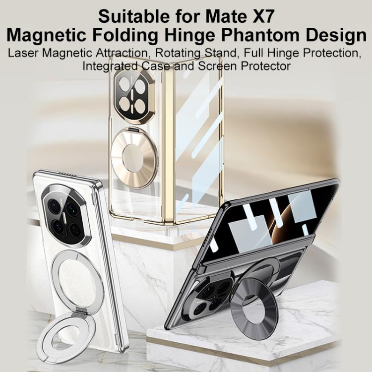 For Huawei Mate X7 GKK Fold Hinge Phantom Laser Magnetic Holder HD Film Integrated Phone Case