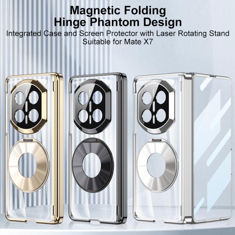 For Huawei Mate X7 GKK Fold Hinge Phantom Laser Magnetic Holder HD Film Integrated Phone Case