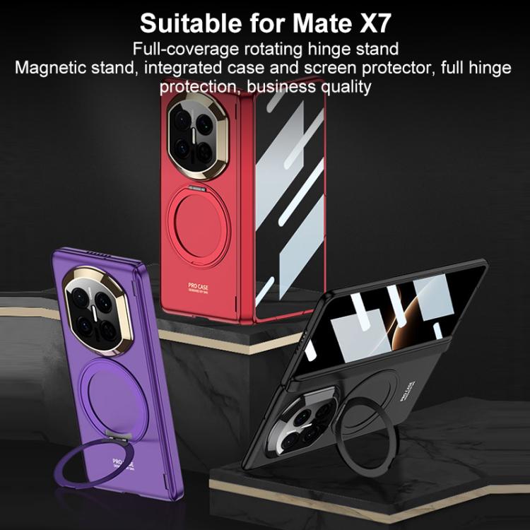 For Huawei Mate X7 GKK HD Integrated Magnetic Folding Hinge All-Inclusive Phone Case with Rotating Bracket