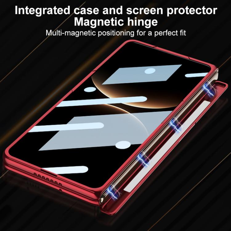 For Huawei Mate X7 GKK HD Integrated Magnetic Folding Hinge All-Inclusive Phone Case with Rotating Bracket
