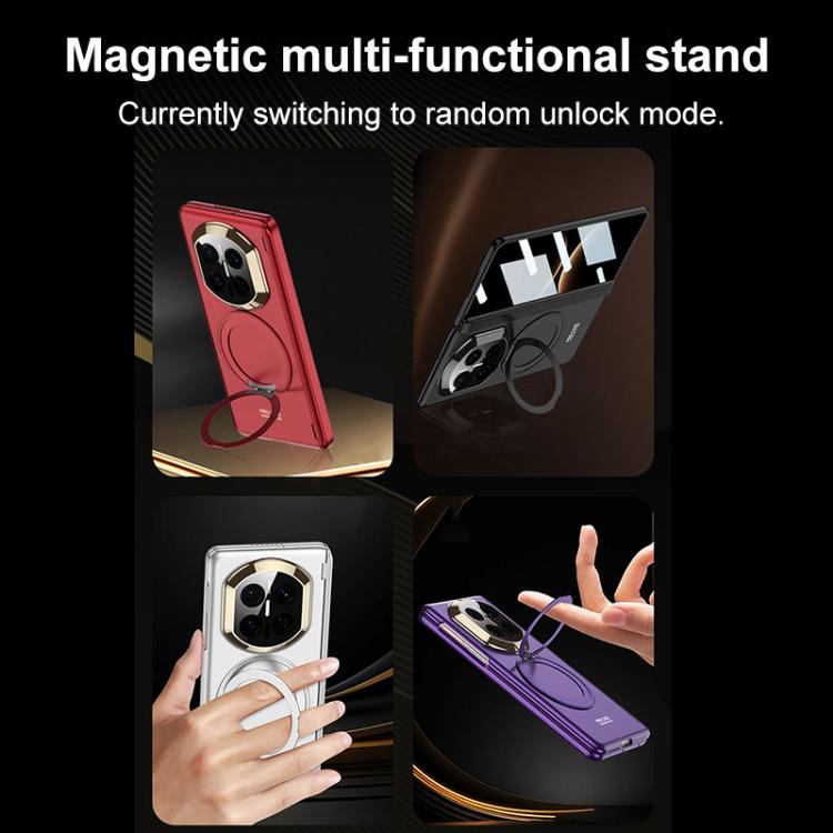 For Huawei Mate X7 GKK HD Integrated Magnetic Folding Hinge All-Inclusive Phone Case with Rotating Bracket