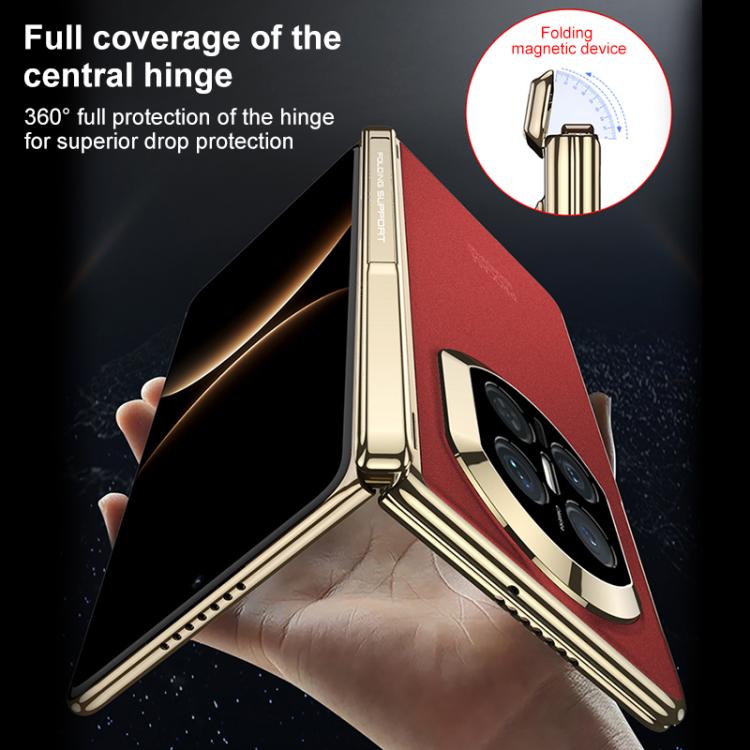 For Huawei Mate X7 GKK Magnetic Dual Hinge AG Phantom Phone Case with Holder