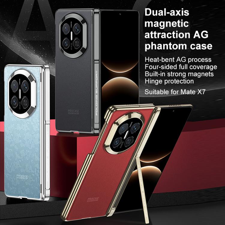 For Huawei Mate X7 GKK Magnetic Dual Hinge AG Phantom Phone Case with Holder