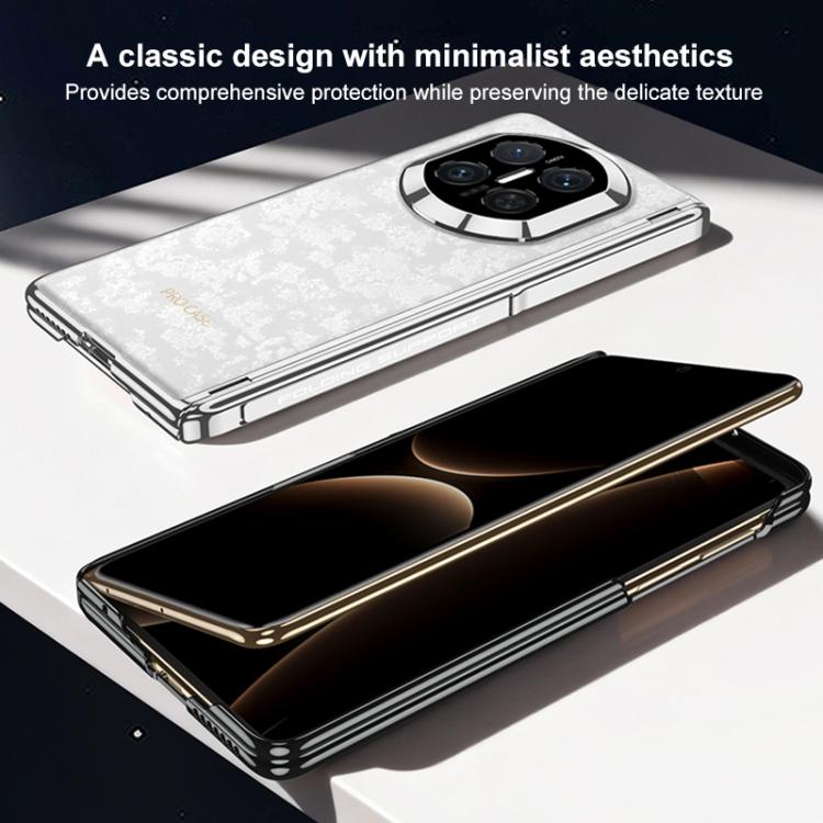 For Huawei Mate X7 GKK Magnetic Dual Hinge Phantom Vegan Leather Phone Case with Holder