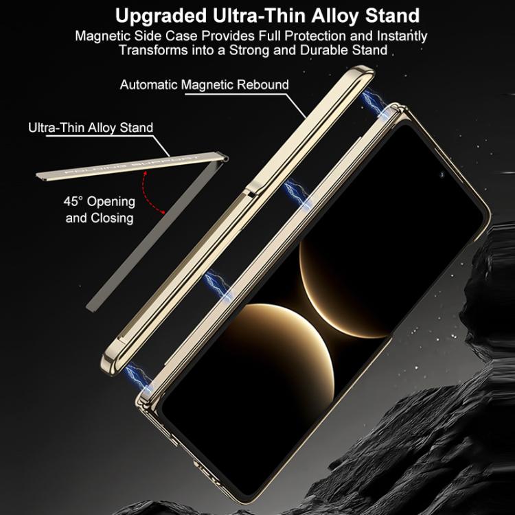 For Huawei Mate X7 GKK Magnetic Dual Hinge Phantom Vegan Leather Phone Case with Holder