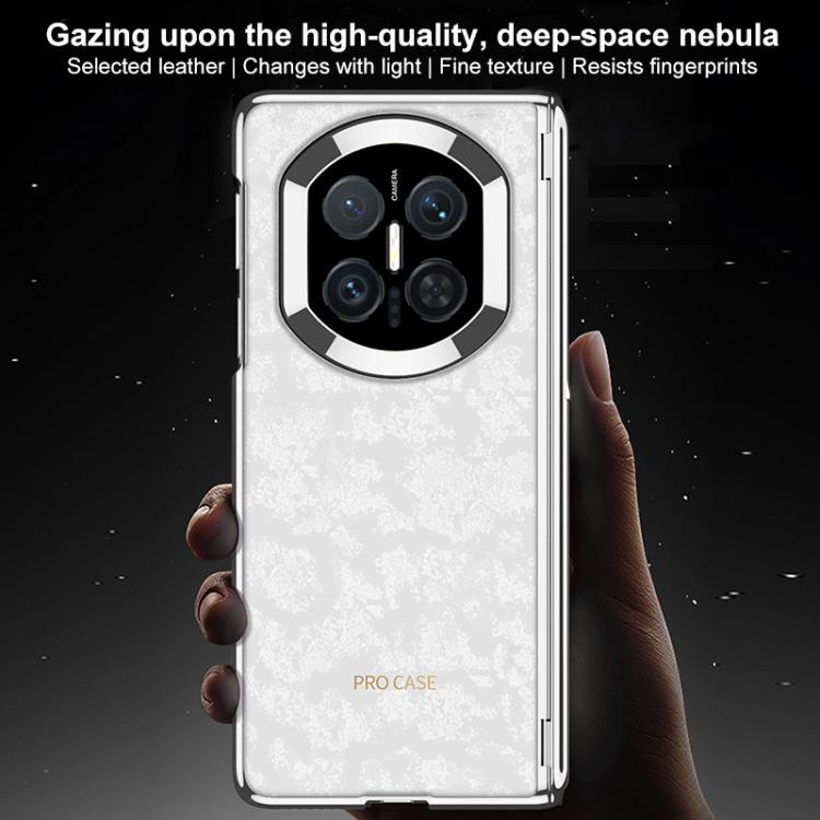 For Huawei Mate X7 GKK Magnetic Dual Hinge Phantom Vegan Leather Phone Case with Holder