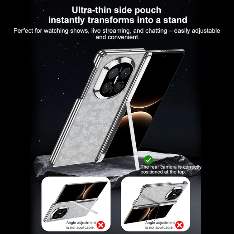 For Huawei Mate X7 GKK Magnetic Dual Hinge Phantom Vegan Leather Phone Case with Holder