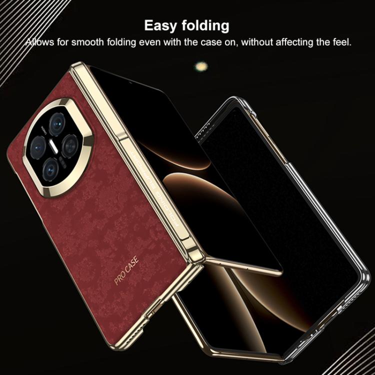 For Huawei Mate X7 GKK Magnetic Dual Hinge Phantom Vegan Leather Phone Case with Holder