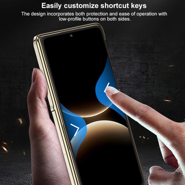 For Huawei Mate X7 GKK Magnetic Dual Hinge Phantom Vegan Leather Phone Case with Holder