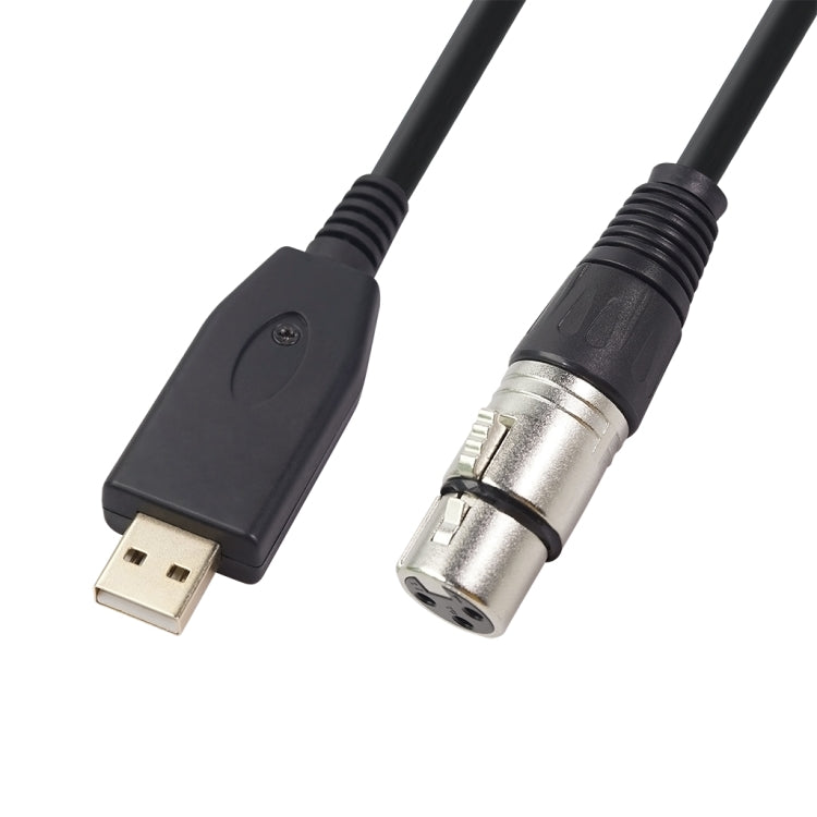 US18 USB to XLR Female Microphone Recording Cable, Cable Length:2m(Black)