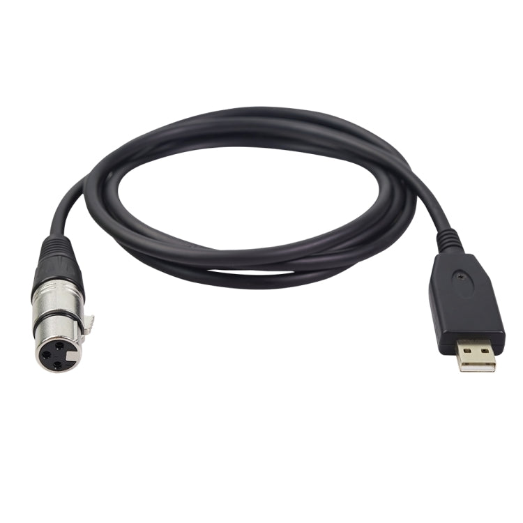 US18 USB to XLR Female Microphone Recording Cable, Cable Length:2m(Black)