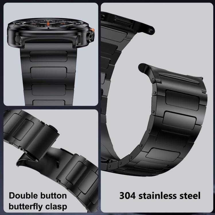 For Samsung Galaxy Ultra 47mm / Ultra 2025 I-Shaped Flat Buckle Stainless Steel Watch Band
