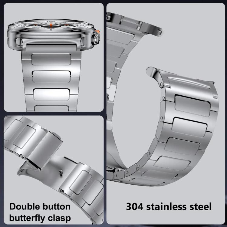 For Samsung Galaxy Ultra 47mm / Ultra 2025 I-Shaped Flat Buckle Stainless Steel Watch Band