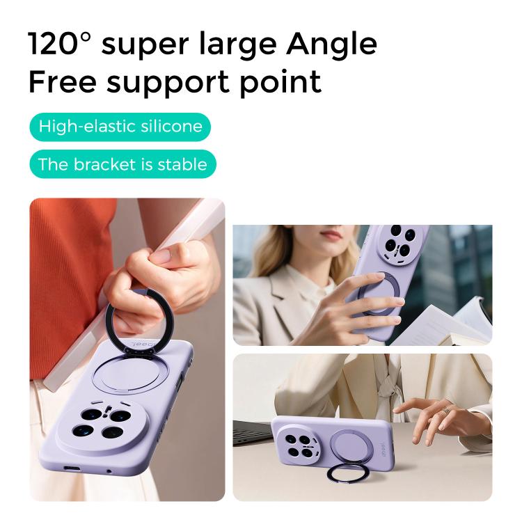 For Honor Magic8 ABEEL Skin-friendly Feel Magnetic Liquid Silicone Phone Case with Holder