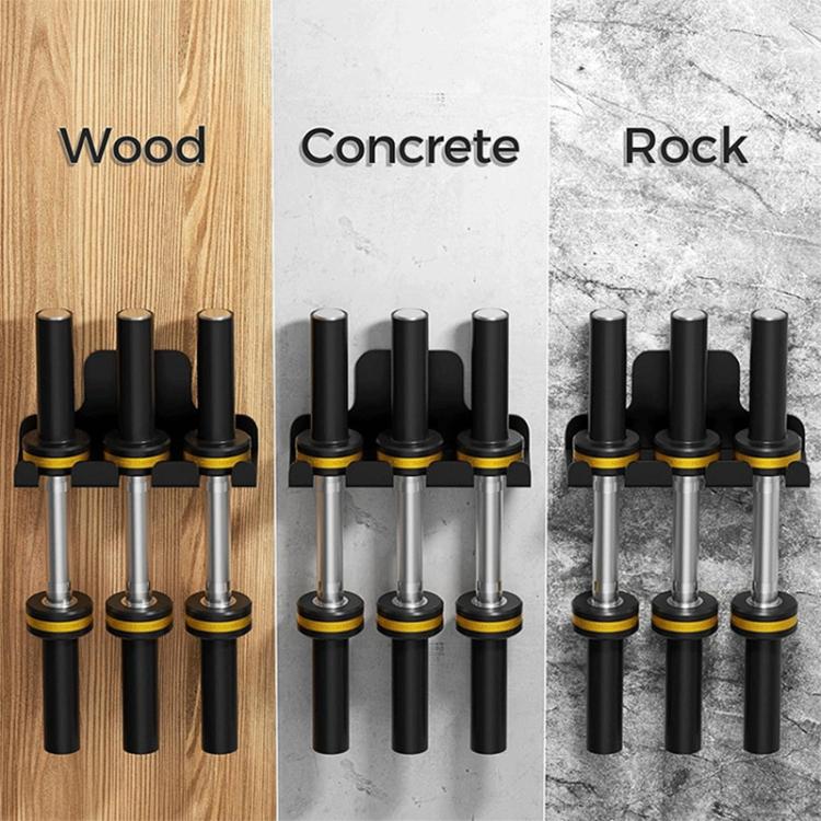 Heavy Duty Barbell Wall Mounted Stand Fitness Equipment Storage Rack for Garage Gym - Black