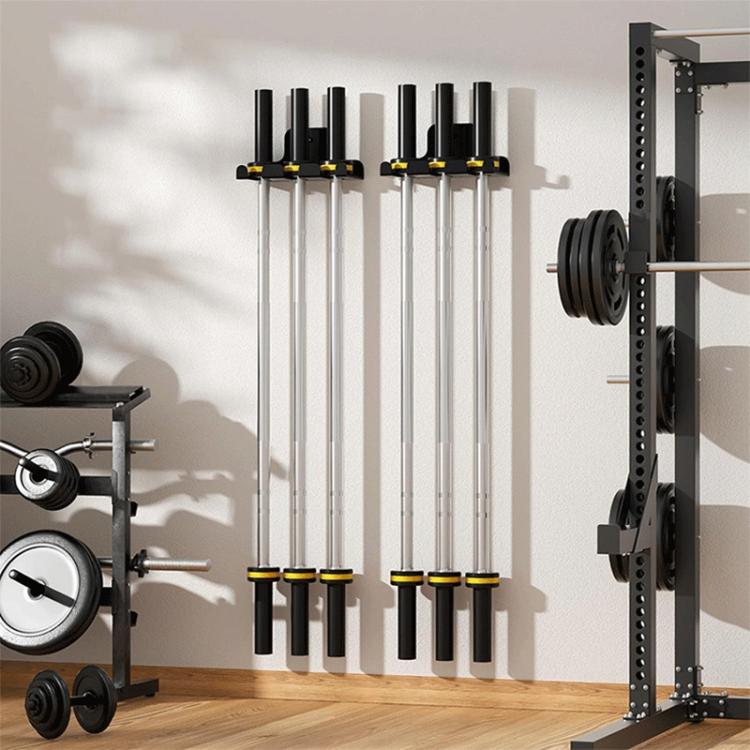Heavy Duty Barbell Wall Mounted Stand Fitness Equipment Storage Rack for Garage Gym - Black