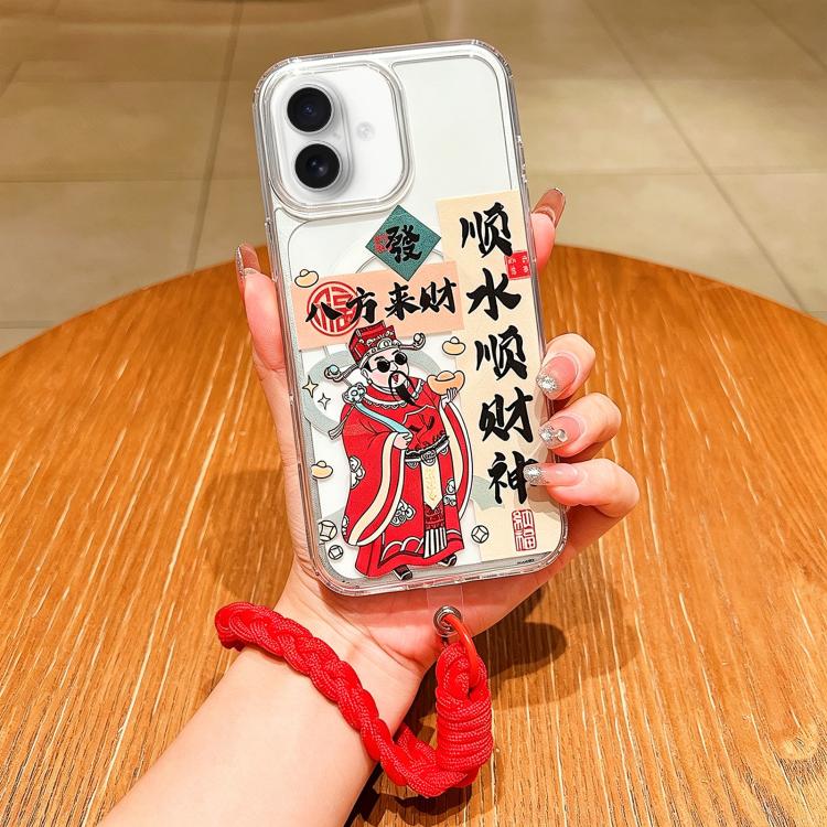 For iPhone 17 Horse Year Acrylic Magnetic Full Coverage Phone Case with Lanyard