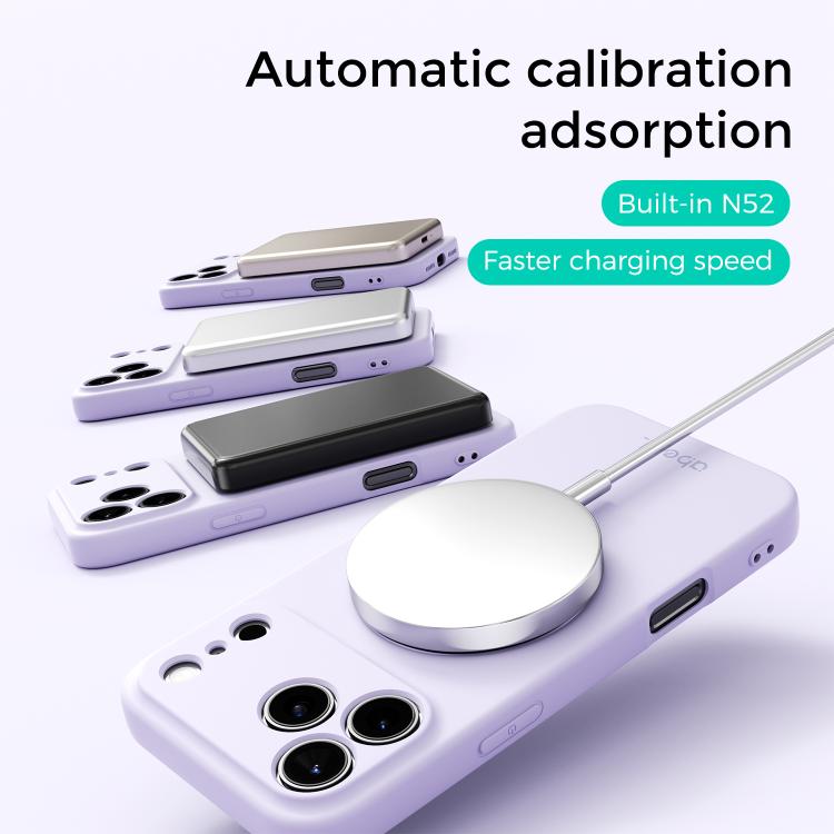 For iPhone 17 ABEEL Skin-friendly Feel Magnetic Liquid Silicone Phone Case with Holder