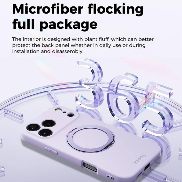 For iPhone 17 ABEEL Skin-friendly Feel Magnetic Liquid Silicone Phone Case with Holder