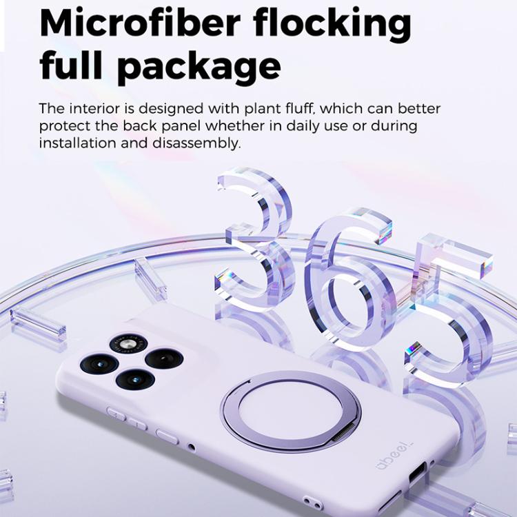 For Motorola Edge 60 Pro ABEEL Skin-friendly Feel Magnetic Liquid Silicone Phone Case with Holder
