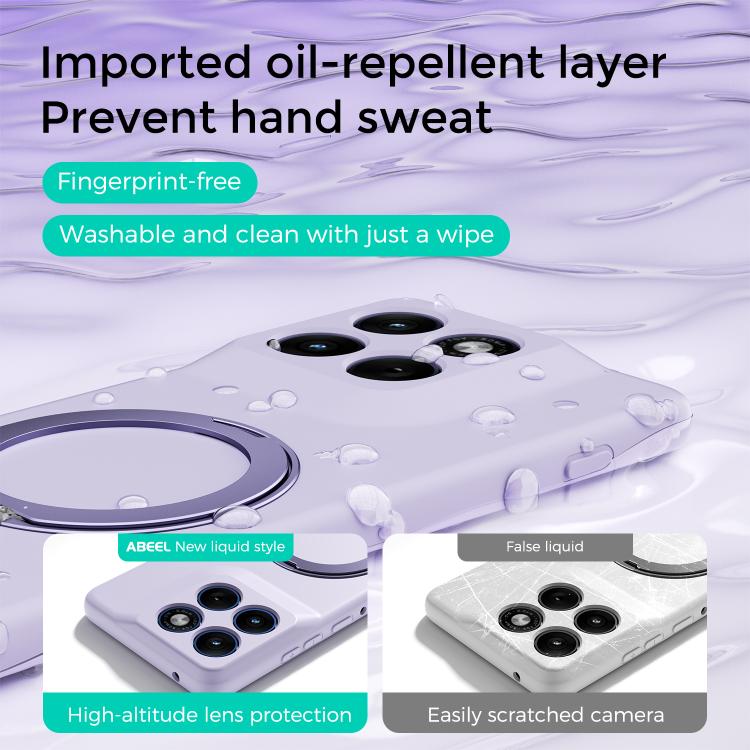 For Motorola Edge 60 / 60s ABEEL Skin-friendly Feel Magnetic Liquid Silicone Phone Case with Holder