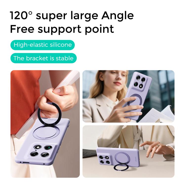 For Motorola Edge 70 Fusion / 70 Fusion+ ABEEL Skin-friendly Feel Magnetic Liquid Silicone Phone Case with Holder