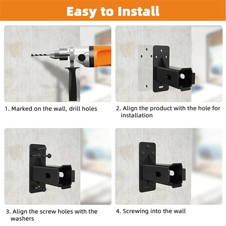 Heavy Duty Wall Mounted Bicycle Bracket T-shaped Metal Storage Rack Connecting Device - Black