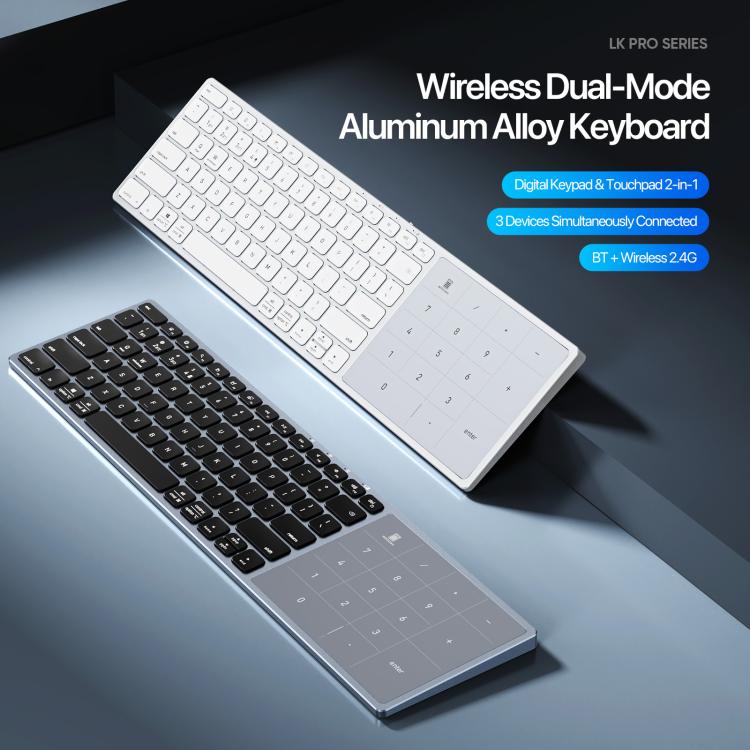 DUX DUCIS LK Pro Series Universal Dual-Mode Aluminum Alloy Wireless Keyboard With Touch Digital Panel