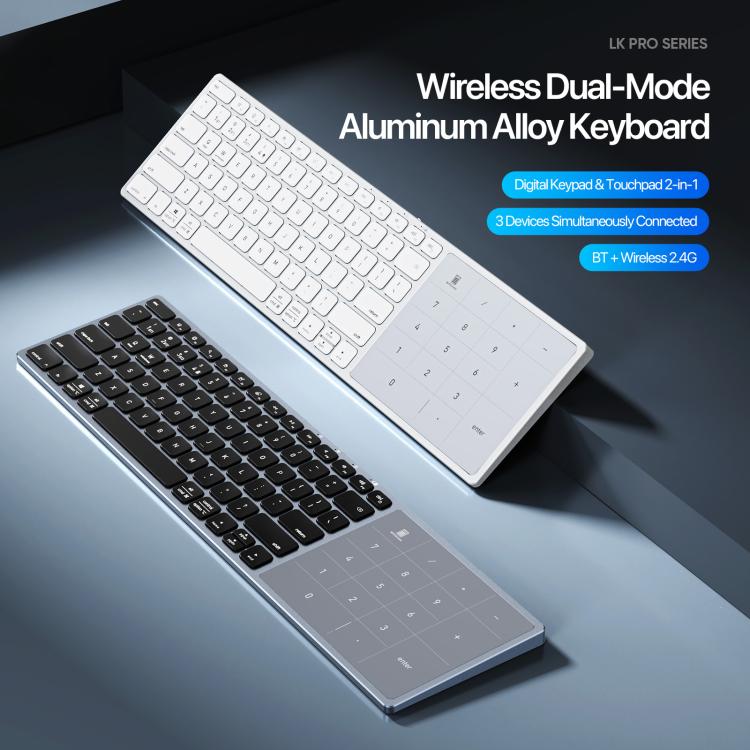 DUX DUCIS LK Pro Series Universal Dual-Mode Aluminum Alloy Wireless Keyboard With Touch Digital Panel