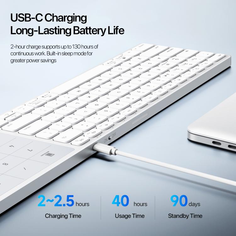 DUX DUCIS LK Pro Series Universal Dual-Mode Aluminum Alloy Wireless Keyboard With Touch Digital Panel