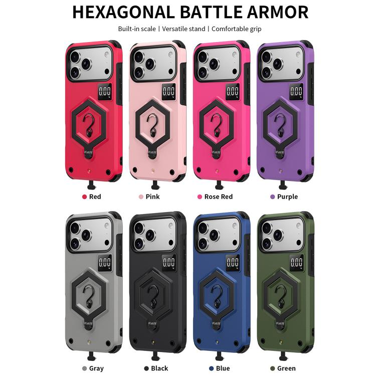 For iPhone Air Hexagon Armor Magnetic Holder Weighing Scale Phone Case