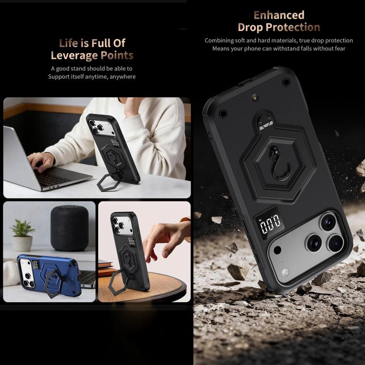 For iPhone Air Hexagon Armor Magnetic Holder Weighing Scale Phone Case