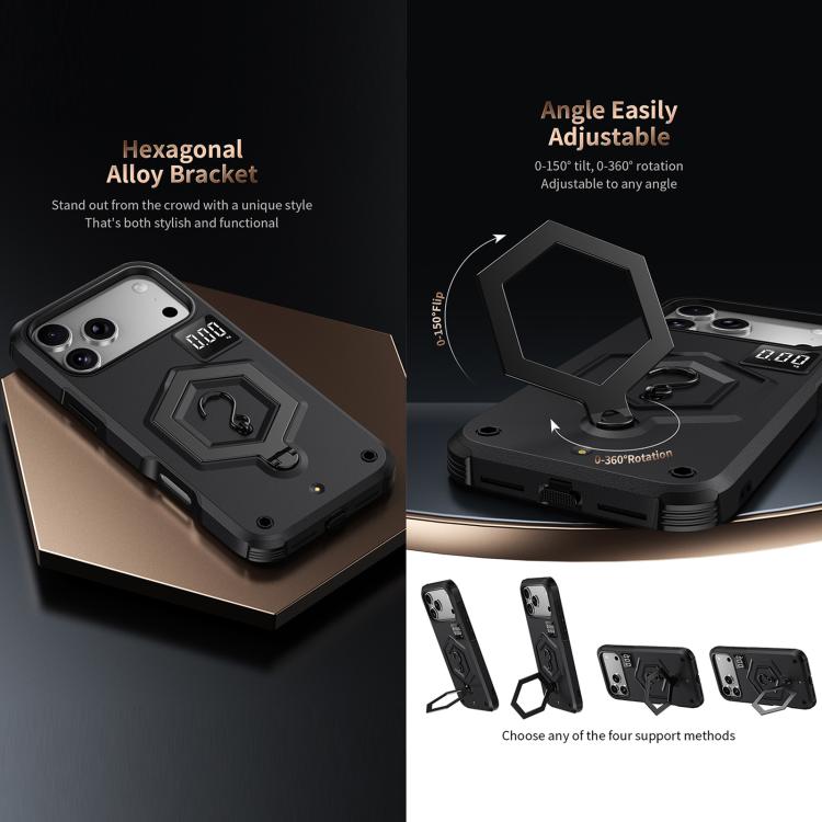 For iPhone Air Hexagon Armor Magnetic Holder Weighing Scale Phone Case