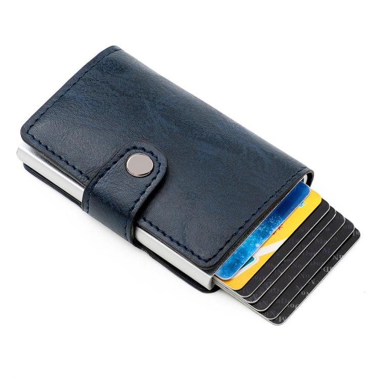 KB239 Crazy Horse Texture RFID Aluminum Alloy Multi-card Wallet