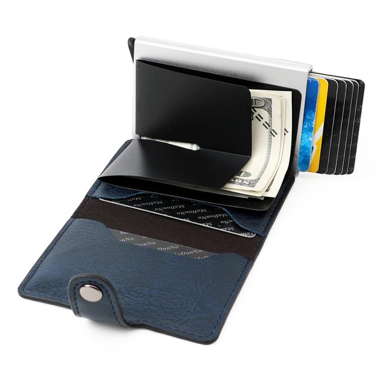 KB239 Crazy Horse Texture RFID Aluminum Alloy Multi-card Wallet
