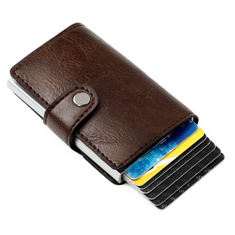 KB239 Crazy Horse Texture RFID Aluminum Alloy Multi-card Wallet