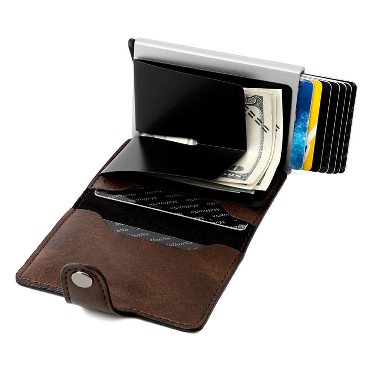 KB239 Crazy Horse Texture RFID Aluminum Alloy Multi-card Wallet