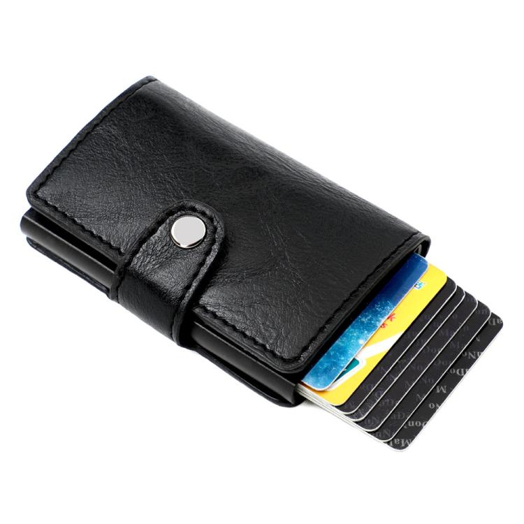 KB239 Crazy Horse Texture RFID Aluminum Alloy Multi-card Wallet
