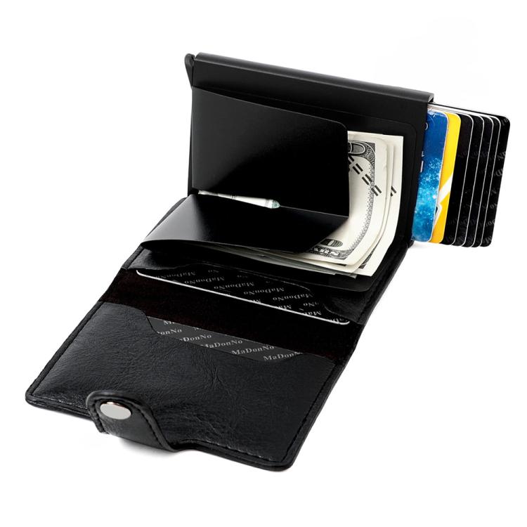 KB239 Crazy Horse Texture RFID Aluminum Alloy Multi-card Wallet