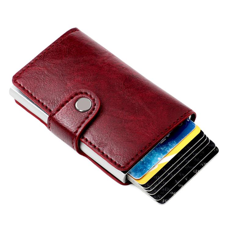 KB239 Crazy Horse Texture RFID Aluminum Alloy Multi-card Wallet