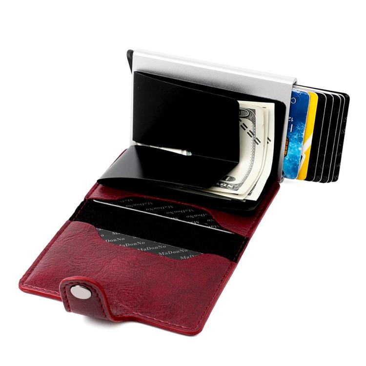KB239 Crazy Horse Texture RFID Aluminum Alloy Multi-card Wallet