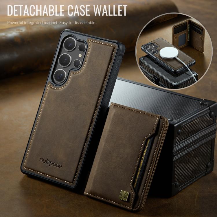 For Samsung Galaxy S26 Ultra 5G AutSpace A13 MagSafe Magnetic RFID Flip Card Bag Phone Case