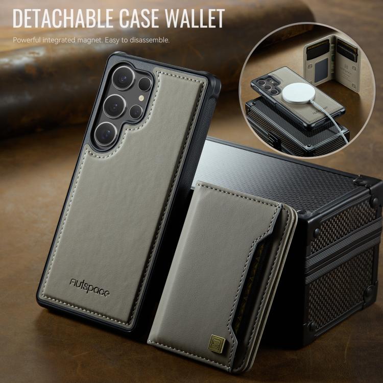 For Samsung Galaxy S26 Ultra 5G AutSpace A13 MagSafe Magnetic RFID Flip Card Bag Phone Case