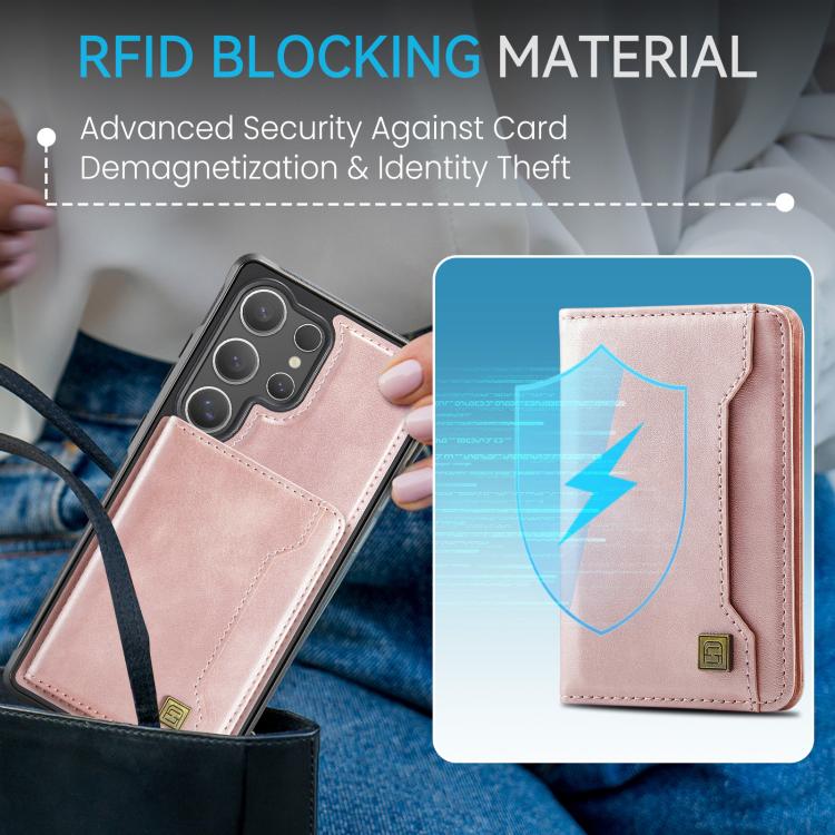 For Samsung Galaxy S24 Ultra 5G AutSpace A13 MagSafe Magnetic RFID Flip Card Bag Phone Case