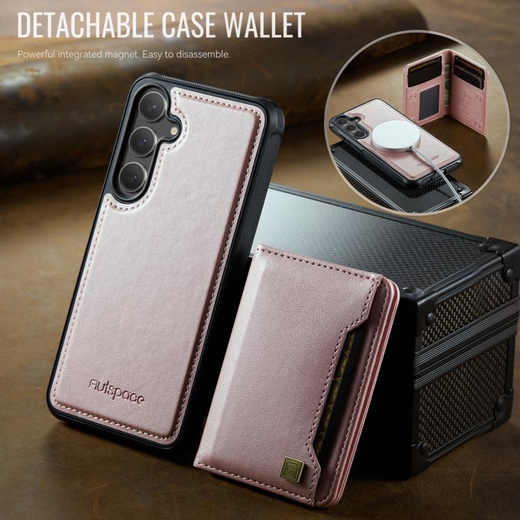 For Samsung Galaxy S24 / S25 5G AutSpace A13 MagSafe Magnetic RFID Flip Card Bag Phone Case