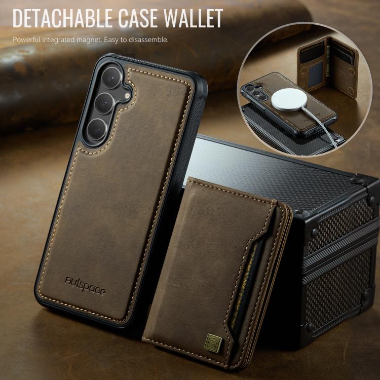 For Samsung Galaxy S26 5G AutSpace A13 MagSafe Magnetic RFID Flip Card Bag Phone Case